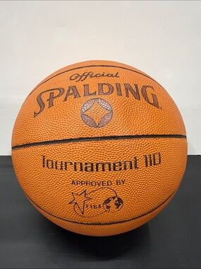 Vintage 80’s Spalding Orange Official FIBA Tournament 110 Basketball